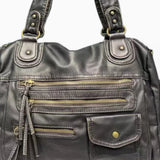Sac A Main Cuir Lavé Multipoches