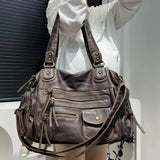 Sac A Main Cuir Lavé Multipoches