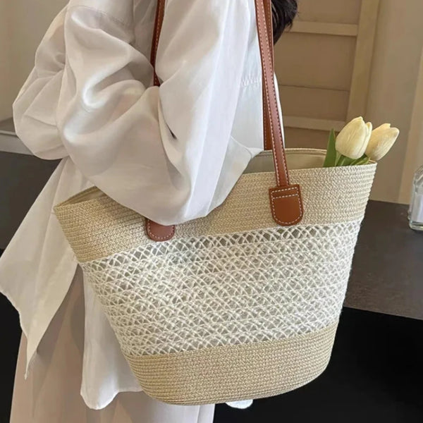 Sac A Main Panier Paille Tressée