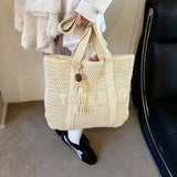 Sac A Main Femme Paille Tressée Grande Capacité