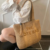 Sac A Main Femme Paille Tressée Grande Capacité