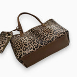 Sac A Main Tote Léopard Set 2 Pièces