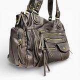 Sac A Main Cuir Lavé Multipoches