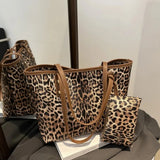 Sac A Main Tote Léopard Set 2 Pièces