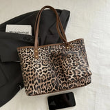 Sac A Main Tote Léopard Set 2 Pièces
