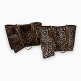 Sac A Main Tote Léopard Set 2 Pièces