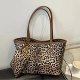 Sac A Main Tote Léopard Set 2 Pièces