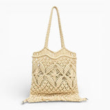 Sac A Main Paille Tressé Franges