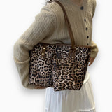 Sac A Main Tote Léopard Set 2 Pièces