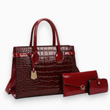 Sac A Main Croco 3 Pièces