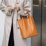 Sac A Main Seau Cuir Véritable