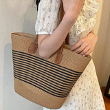 Sac A Main Panier Paille Tressée