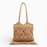 Sac A Main Paille Tressé Franges