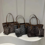 Sac A Main Tote Léopard Set 2 Pièces