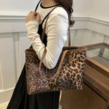 Sac A Main Tote Léopard Set 2 Pièces