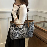 Sac A Main Tote Léopard Set 2 Pièces