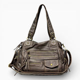 Sac A Main Cuir Lavé Multipoches