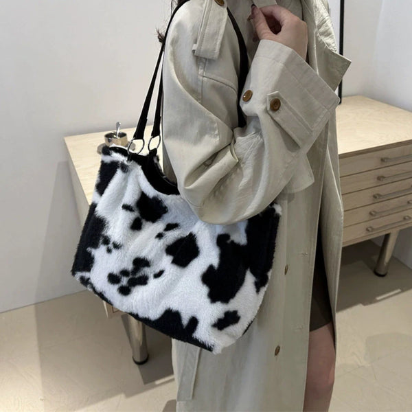 Grand Sac Cabas Peluche Vache