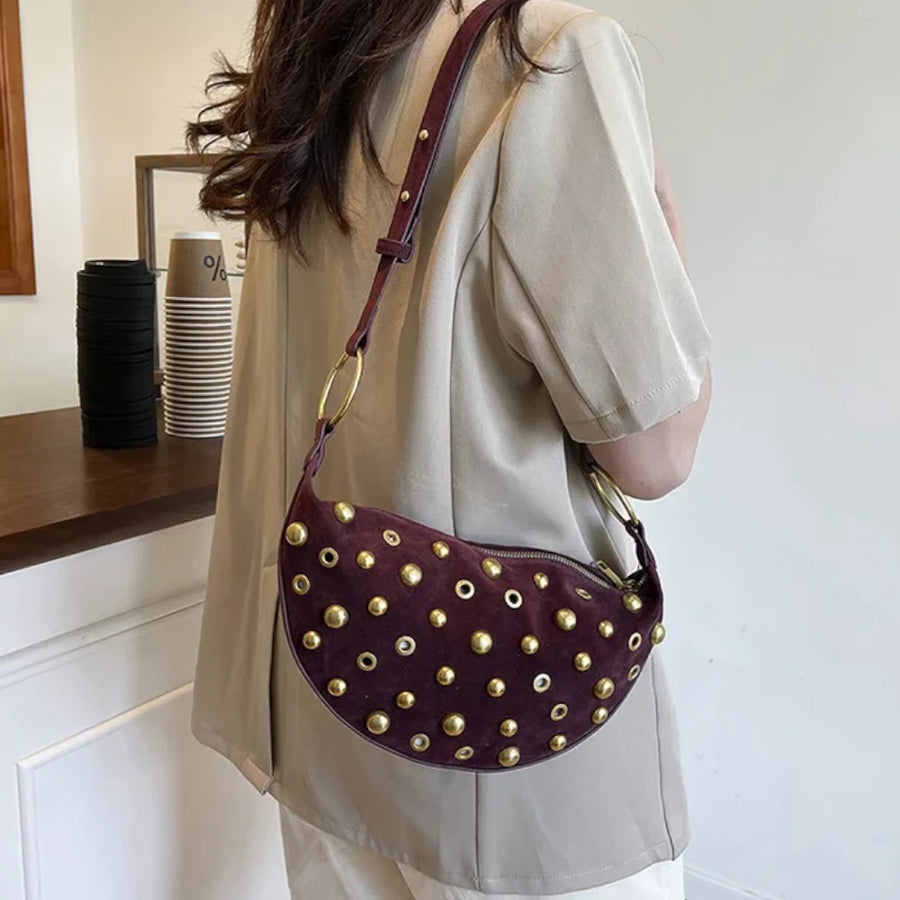 Sac A Main Croissant Cloutés