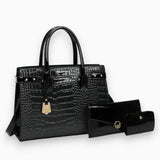 Sac A Main Croco 3 Pièces