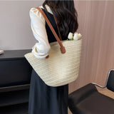 Sac A Main Panier Paille Tressée