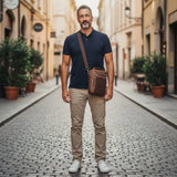 Sacoche Cuir Véritable Vintage