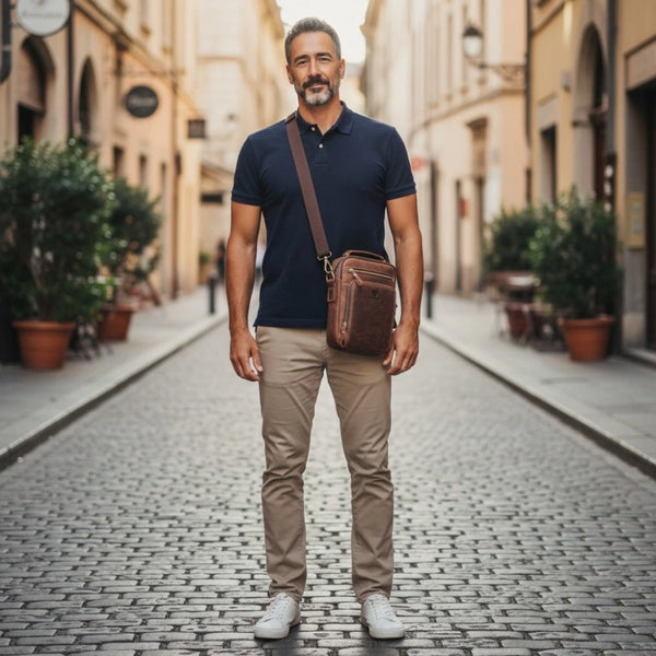 Sacoche Cuir Véritable Vintage